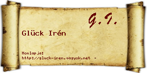 Glück Irén névjegykártya